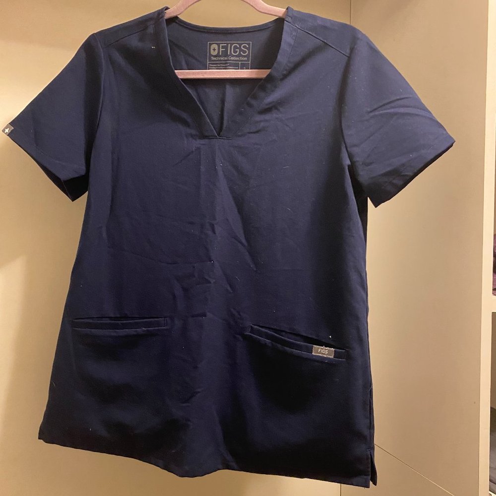Figs Casma navy blue scrub top